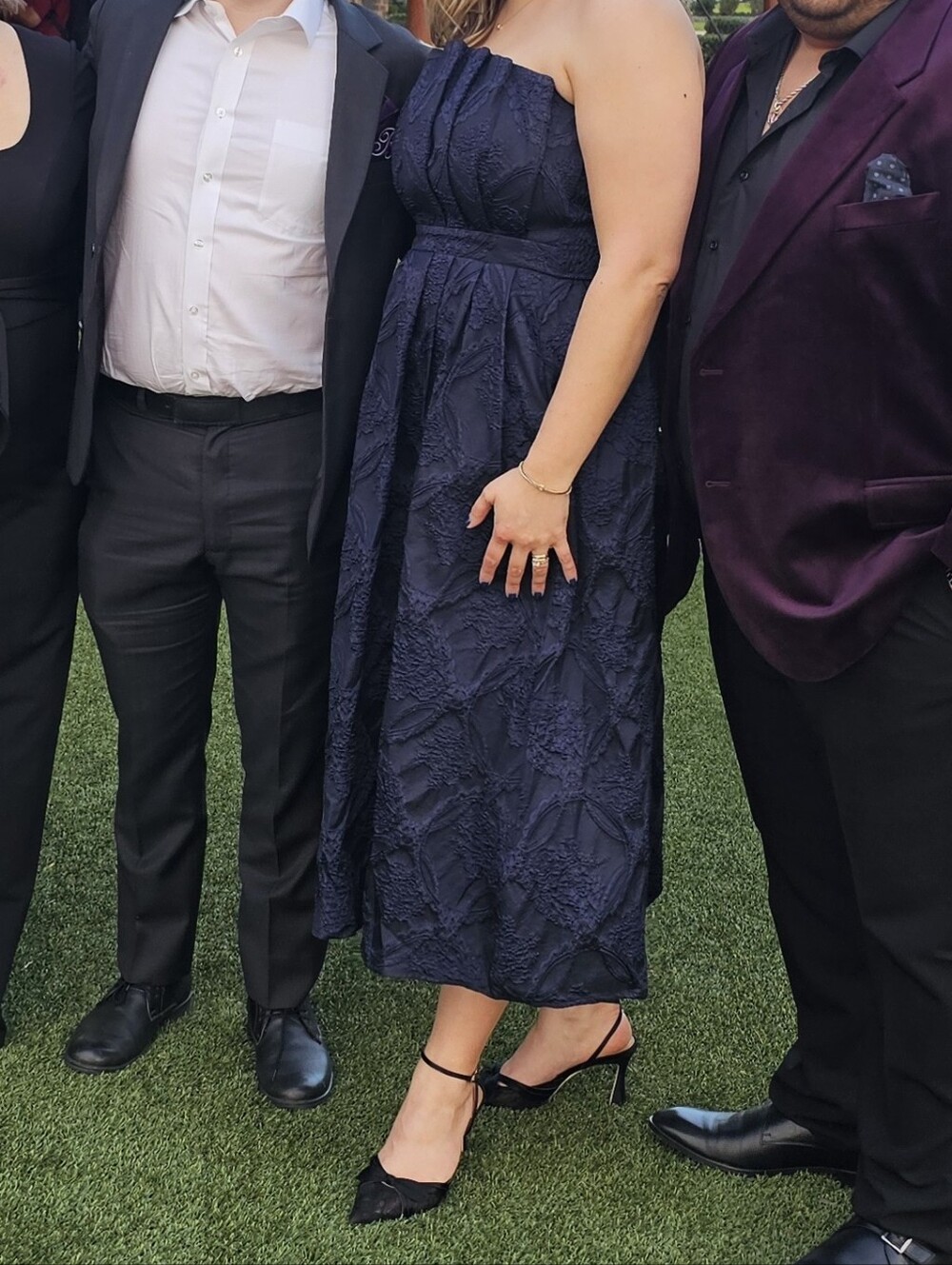 Strapless Navy Blue Midi Dress *read Discritpion*